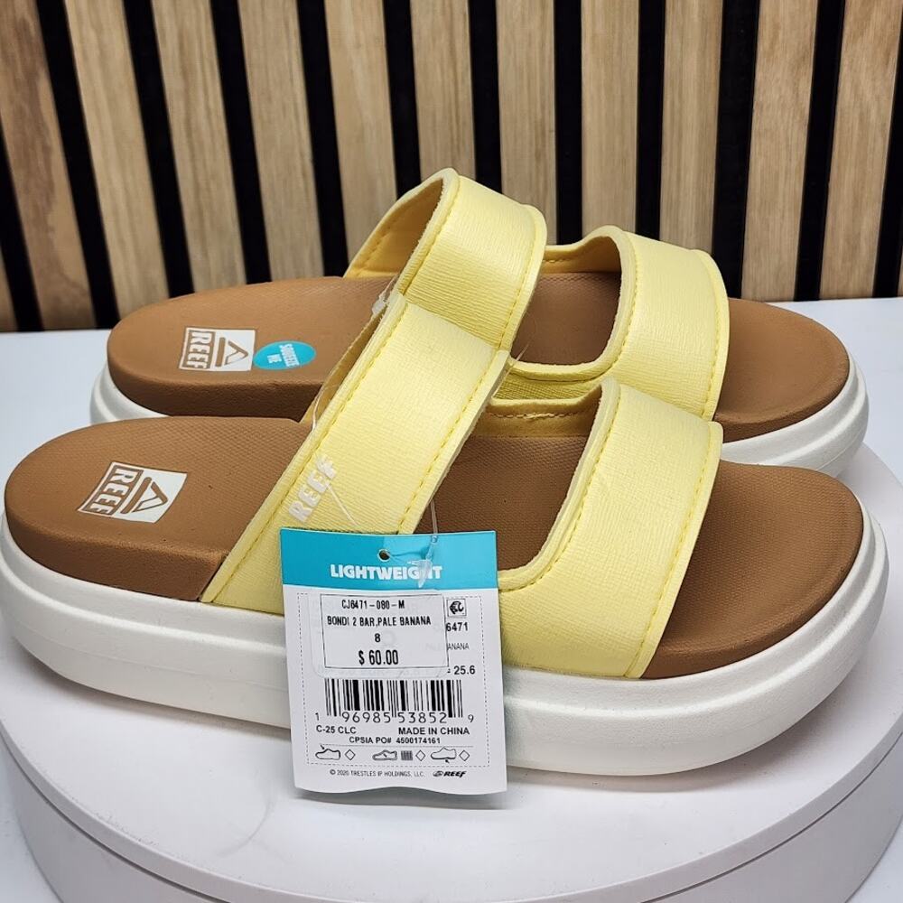 NEW - REEF Cushion Bondi 2 Bar Women’s Platform Sandals Pale Banana Size 8 - Picture 8 of 8